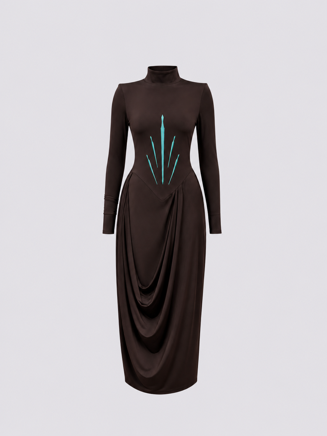 Draped Bodycon Midi Dress