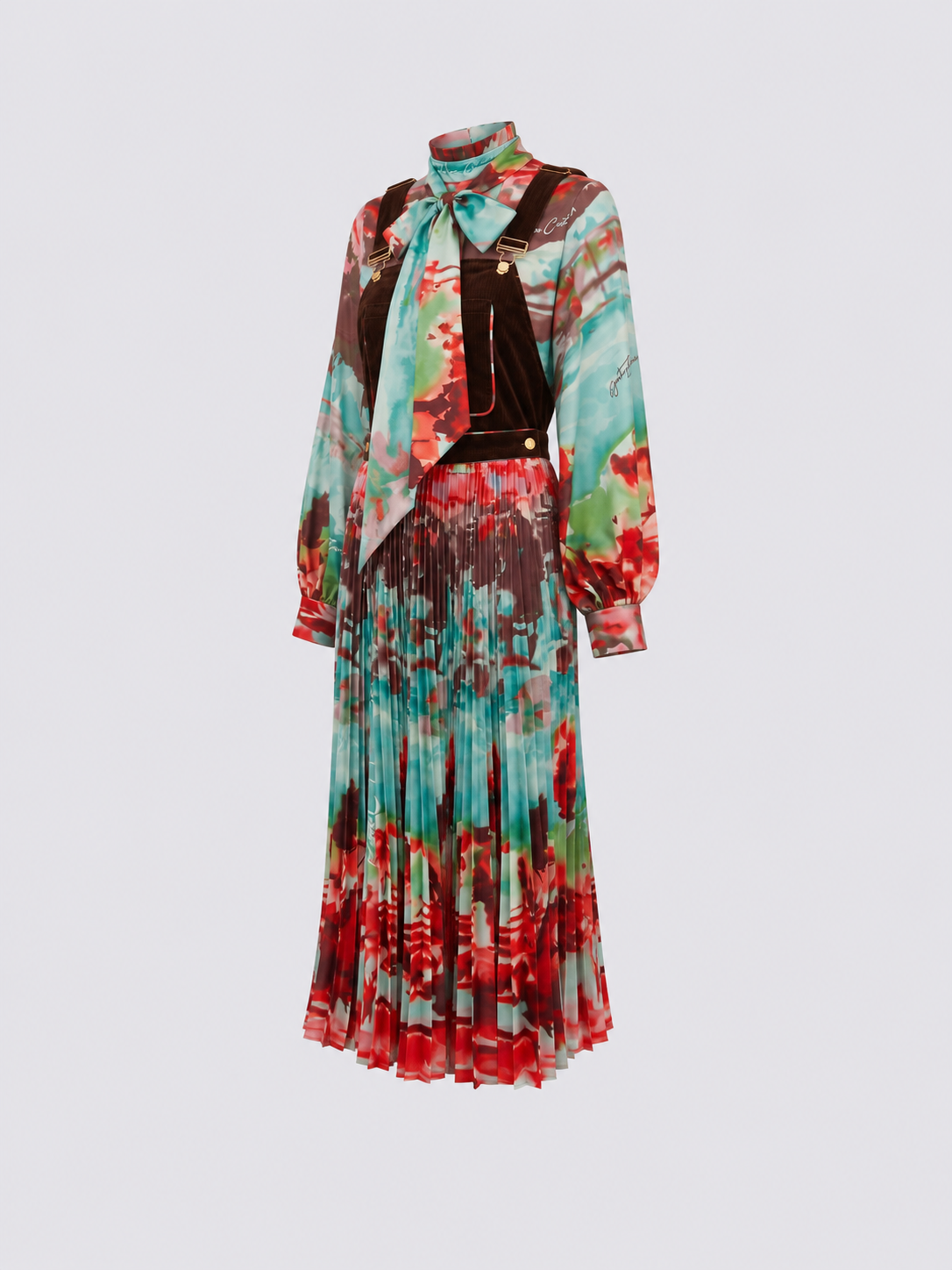 Dungaree Pleated Dress