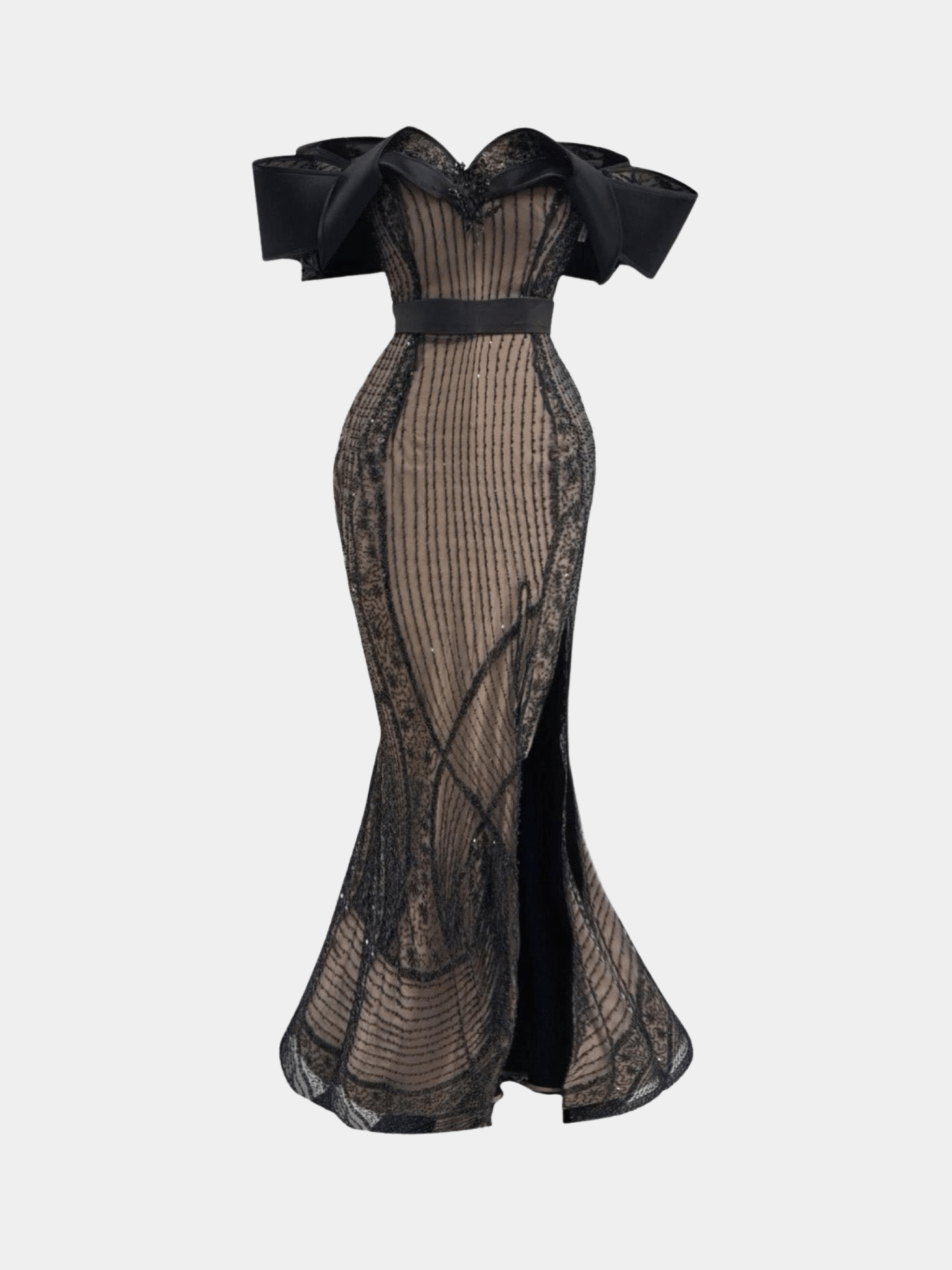 Beaded Gert - Johan Coetzee Gown With Twisted Shoulder Piece - Gert - Johan Coetzee