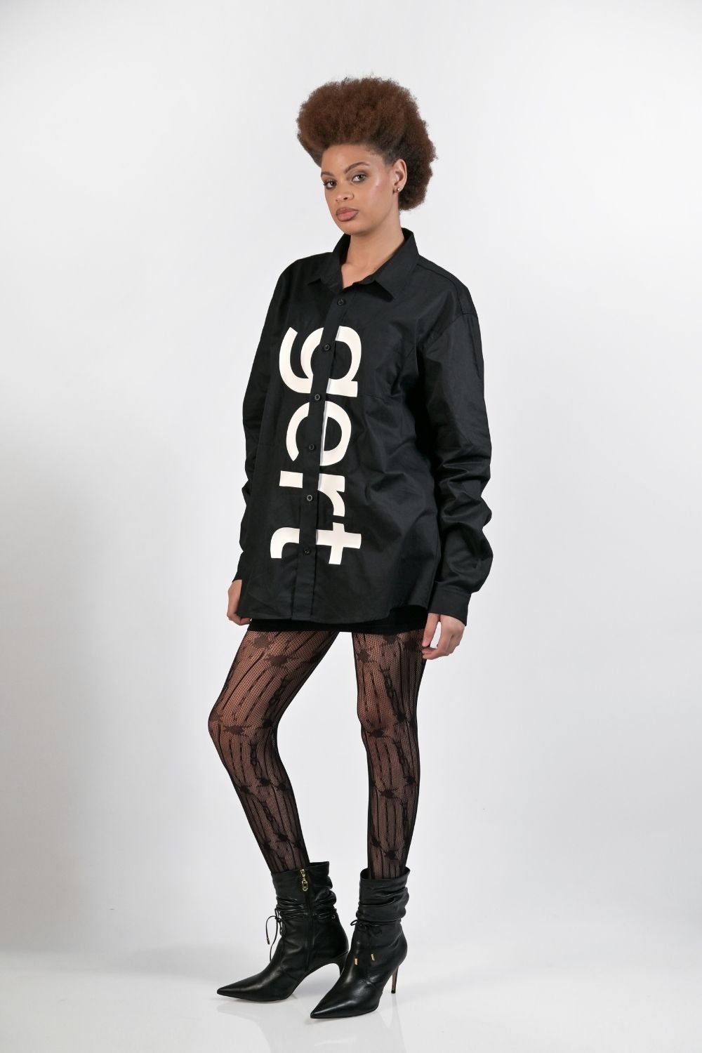 Black and White Gert Oversized Shirt - Gert - Johan Coetzee