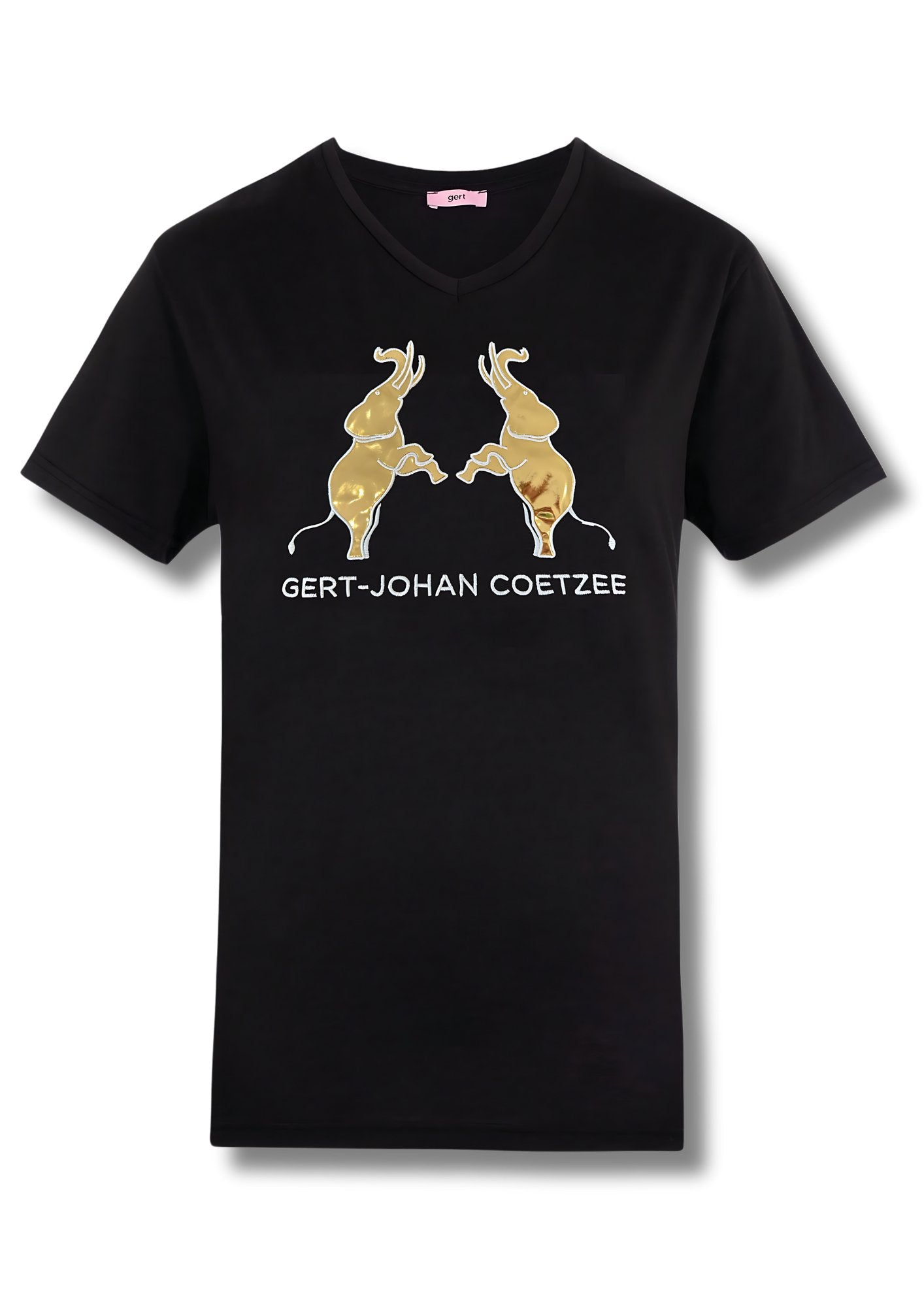 Black Elephant Embroidered T - shirt - Gert - Johan Coetzee