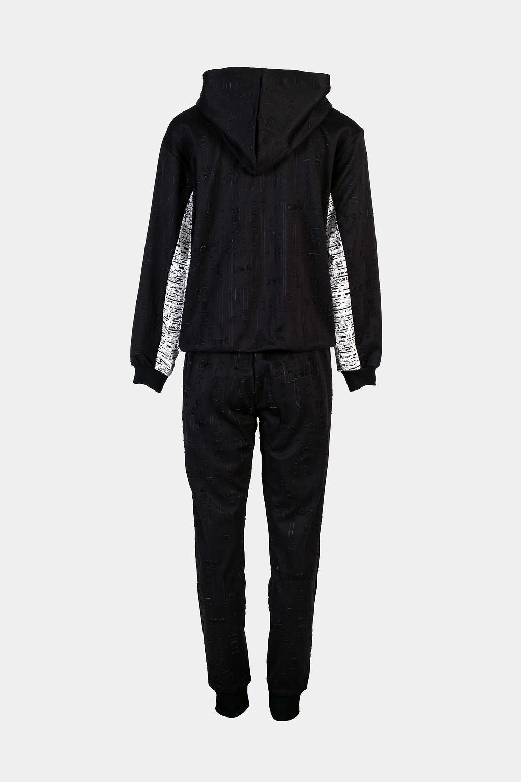 Black Embossed Gert tracksuit with hoodie - Gert - Johan Coetzee