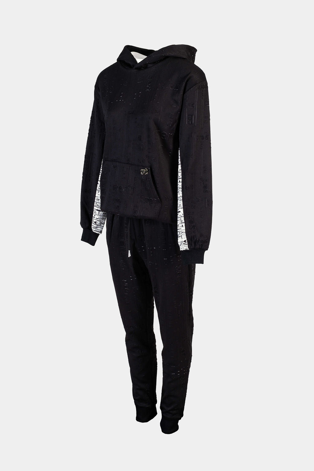 Black Embossed Gert tracksuit with hoodie - Gert - Johan Coetzee