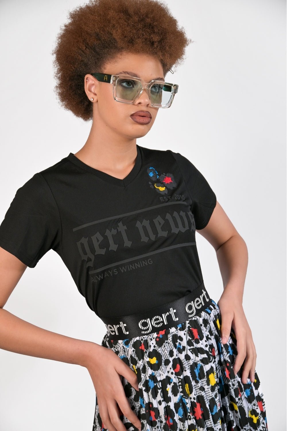 Black gert news T-shirt - Gert - Johan Coetzee