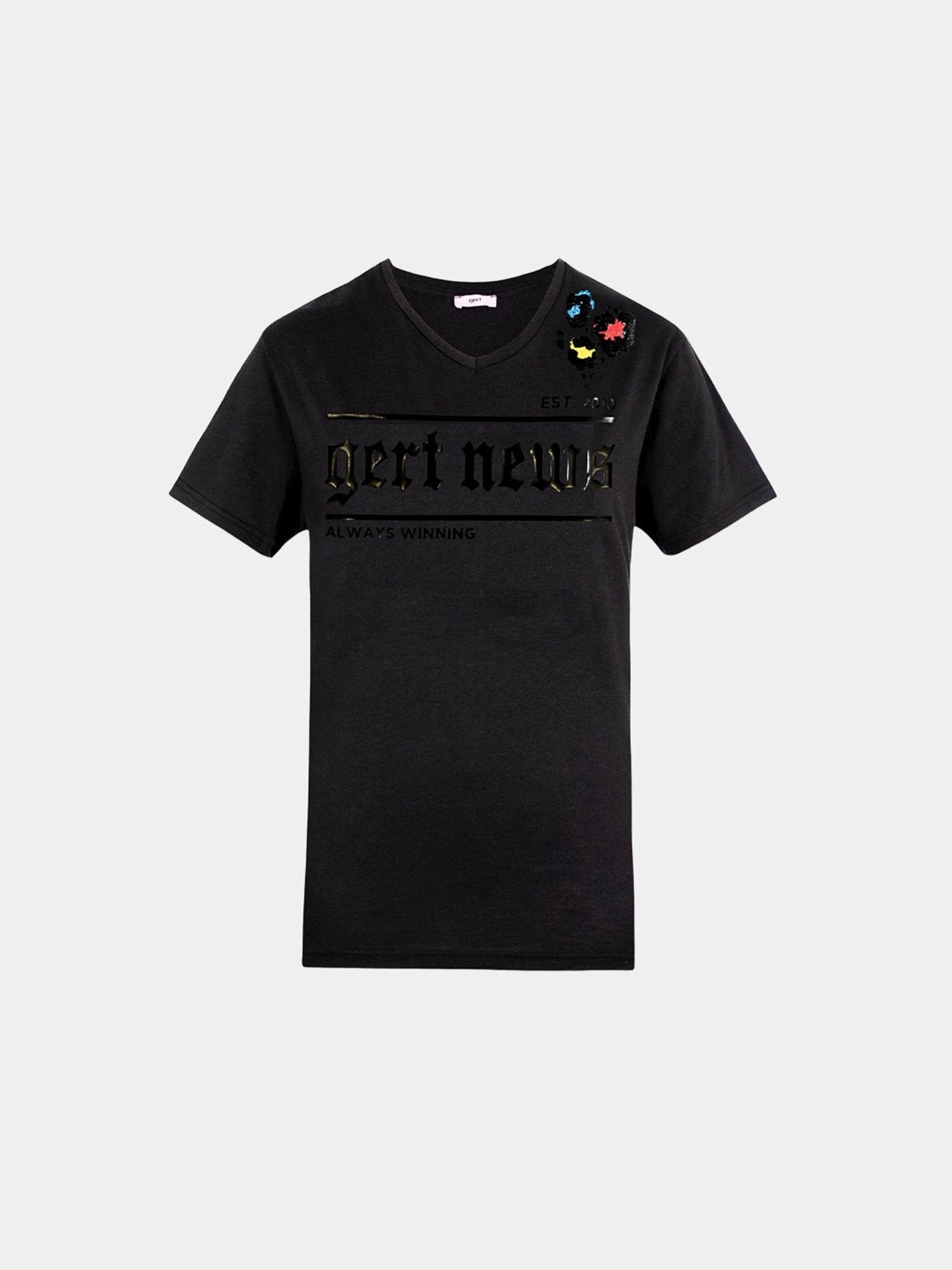 Black gert news T-shirt - Gert - Johan Coetzee