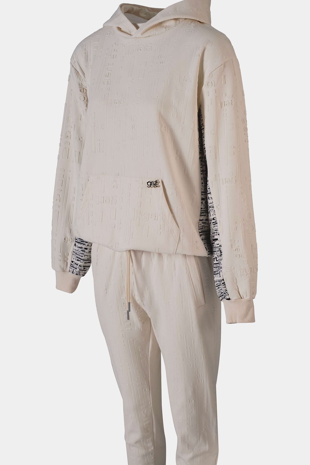 Cream Embossed Gert tracksuit with hoodie - Gert - Johan Coetzee