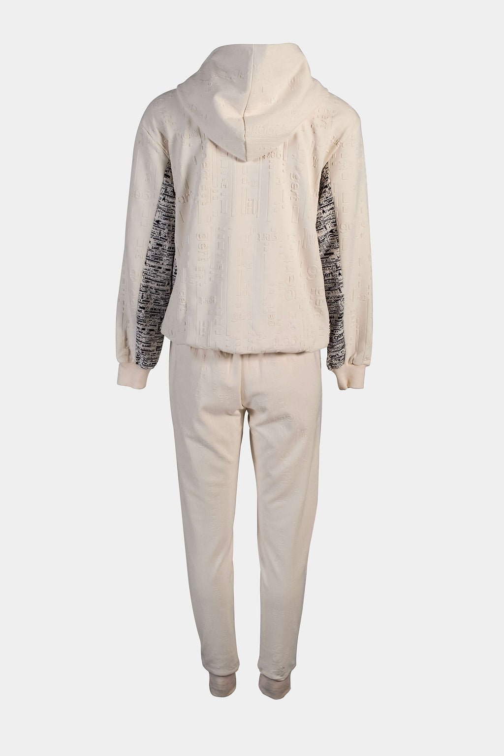 Cream Embossed Gert tracksuit with hoodie - Gert - Johan Coetzee