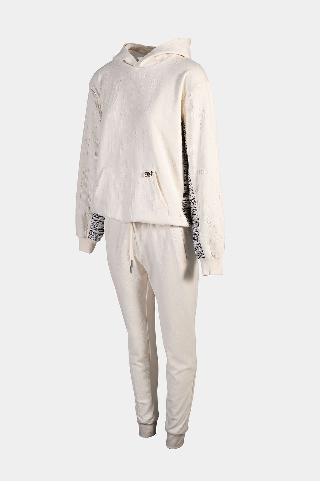 Cream Embossed Gert tracksuit with hoodie - Gert - Johan Coetzee