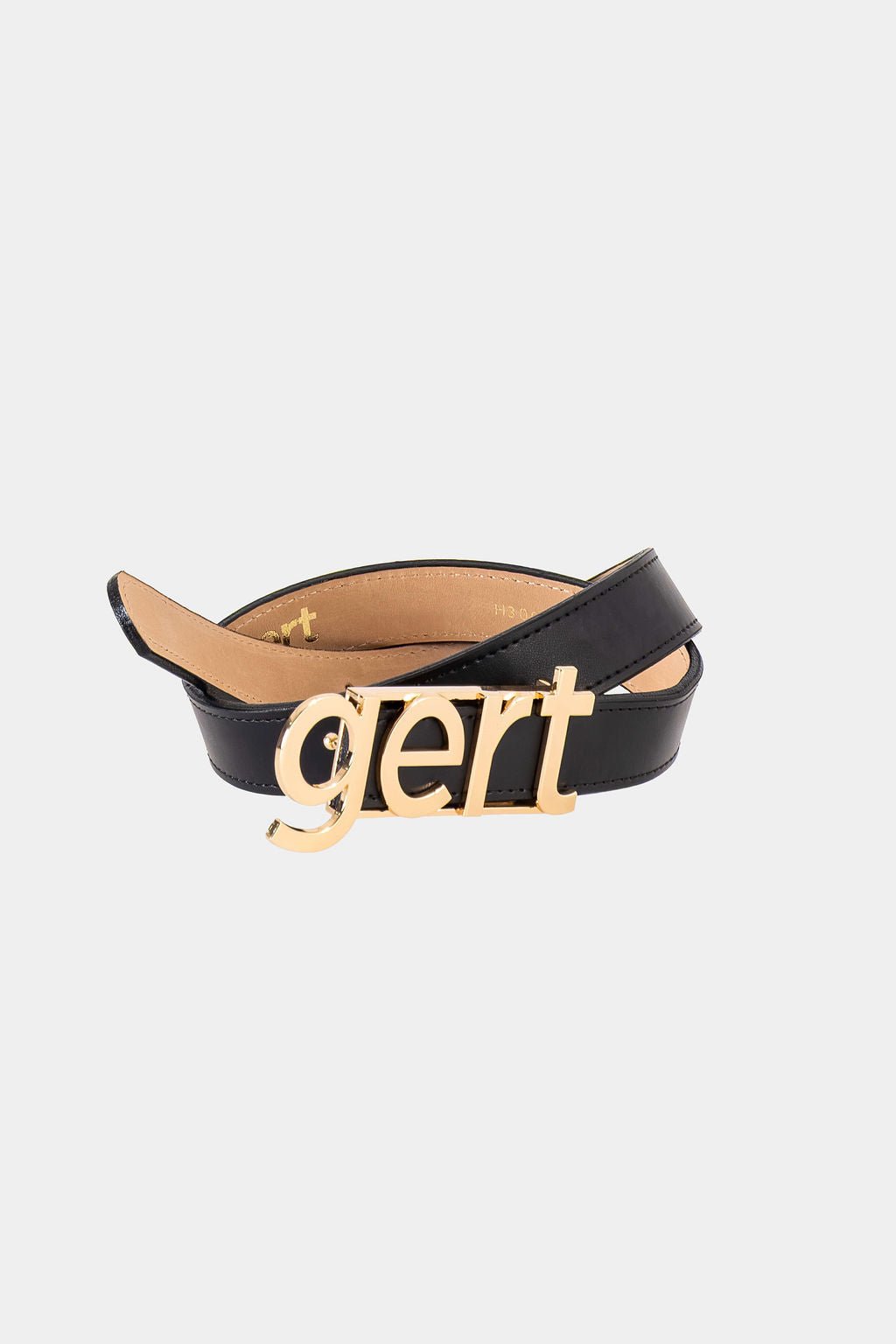 Gert Black Leather Belt - Gold Buckle - Gert - Johan Coetzee