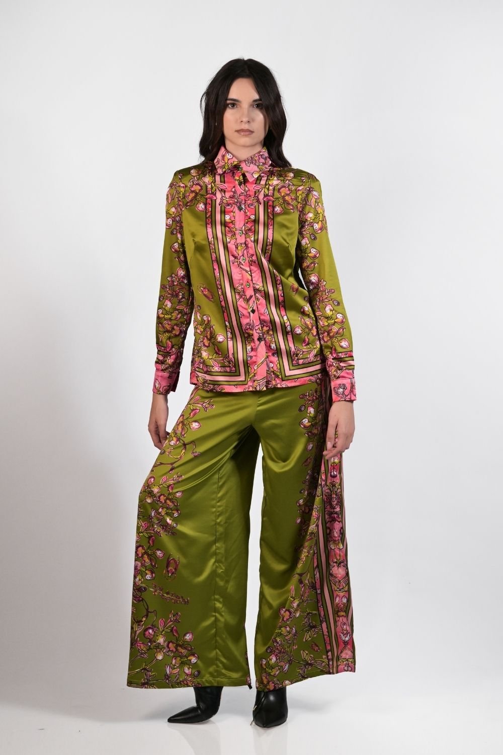 Gert - Johan Coetzee Botanical blouse in olive - Gert - Johan Coetzee