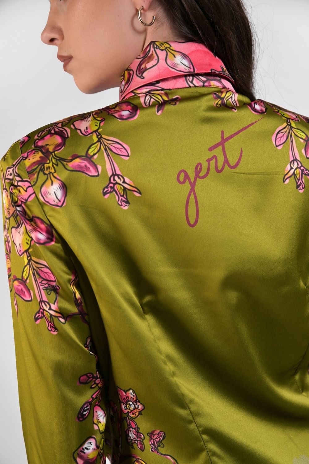 Gert - Johan Coetzee Botanical blouse in olive - Gert - Johan Coetzee
