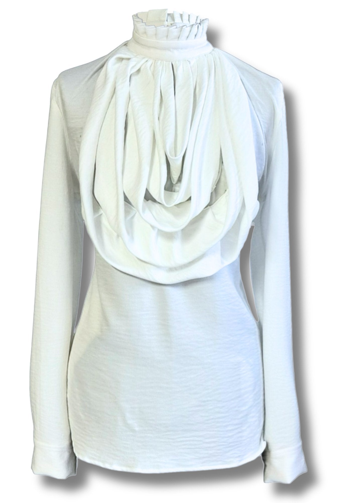 Gert - Johan Coetzee white waterfall satin blouse - Gert - Johan Coetzee