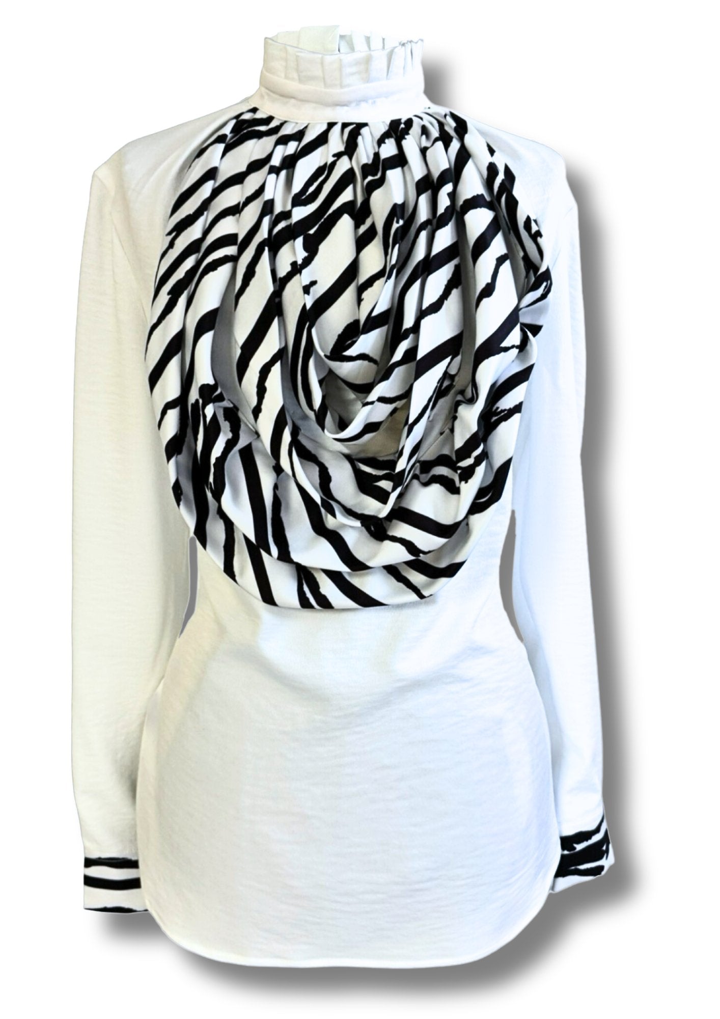 Gert - Johan Coetzee Zebra waterfall satin blouse - Gert - Johan Coetzee