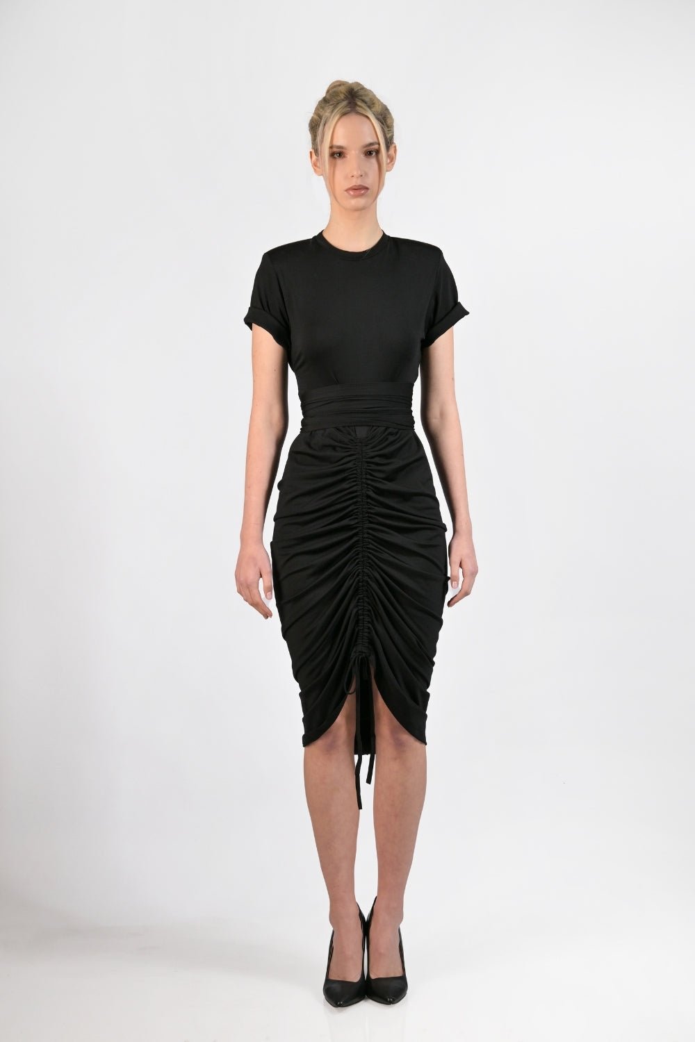 gert ruched T-Shirt dress - Black - Gert - Johan Coetzee
