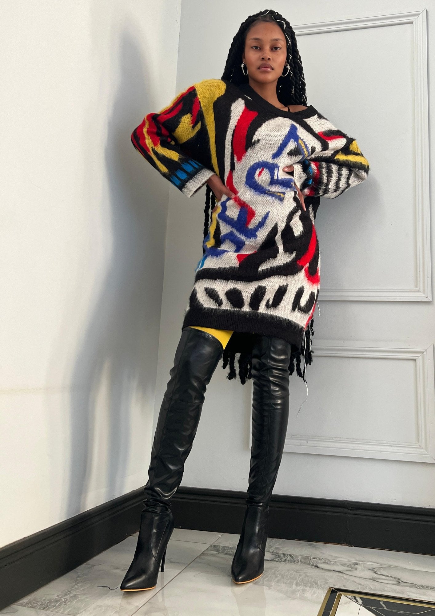 Graffiti Oversized Sweater Dress - Gert - Johan Coetzee