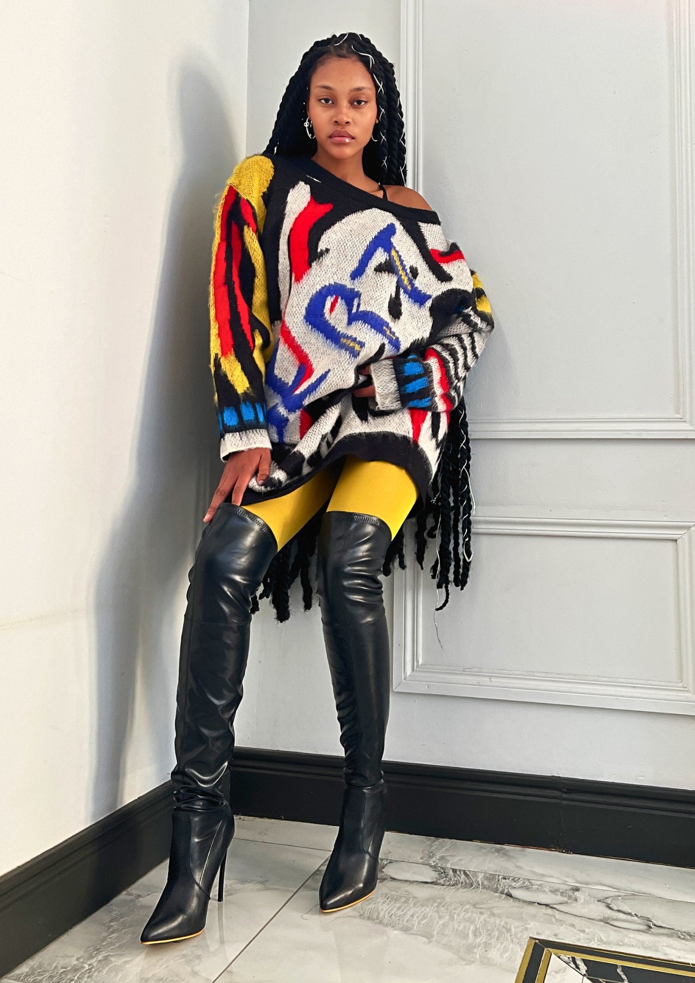 Graffiti Oversized Sweater Dress - Gert - Johan Coetzee