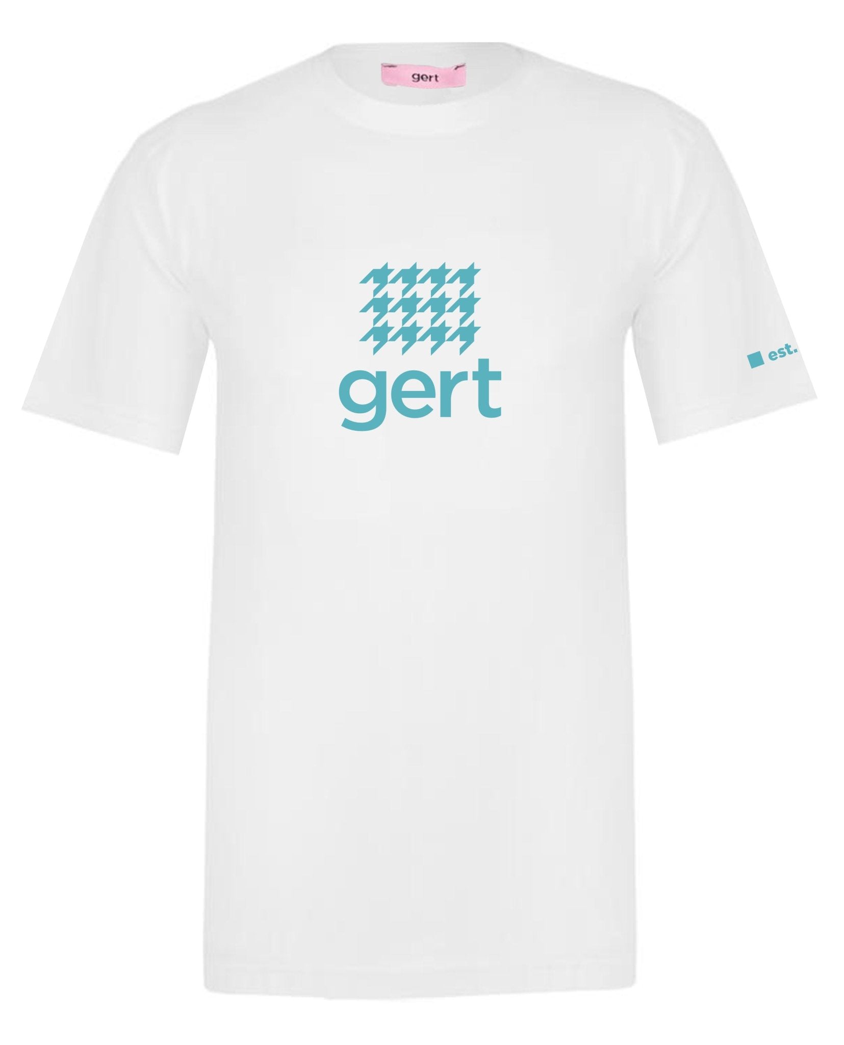 Houndstooth Gert Logo Print T-Shirt - White - Gert - Johan Coetzee