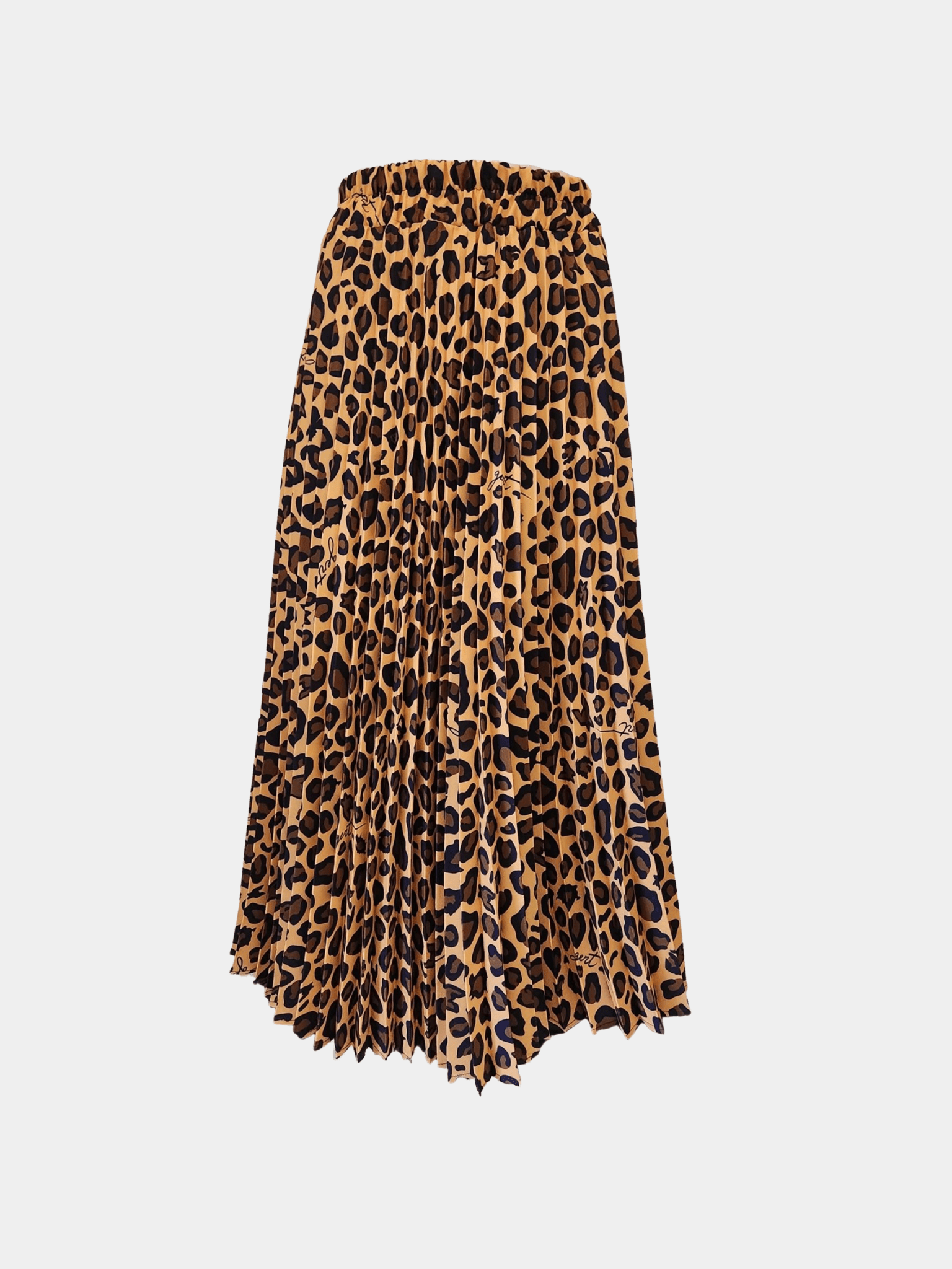 Leopard Print Pleated Skirt