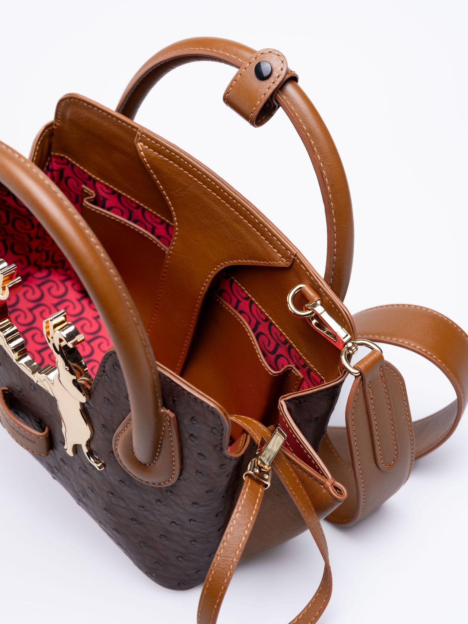 Mini Ndlovu Bag - Nicotine Ostrich - Gert - Johan Coetzee