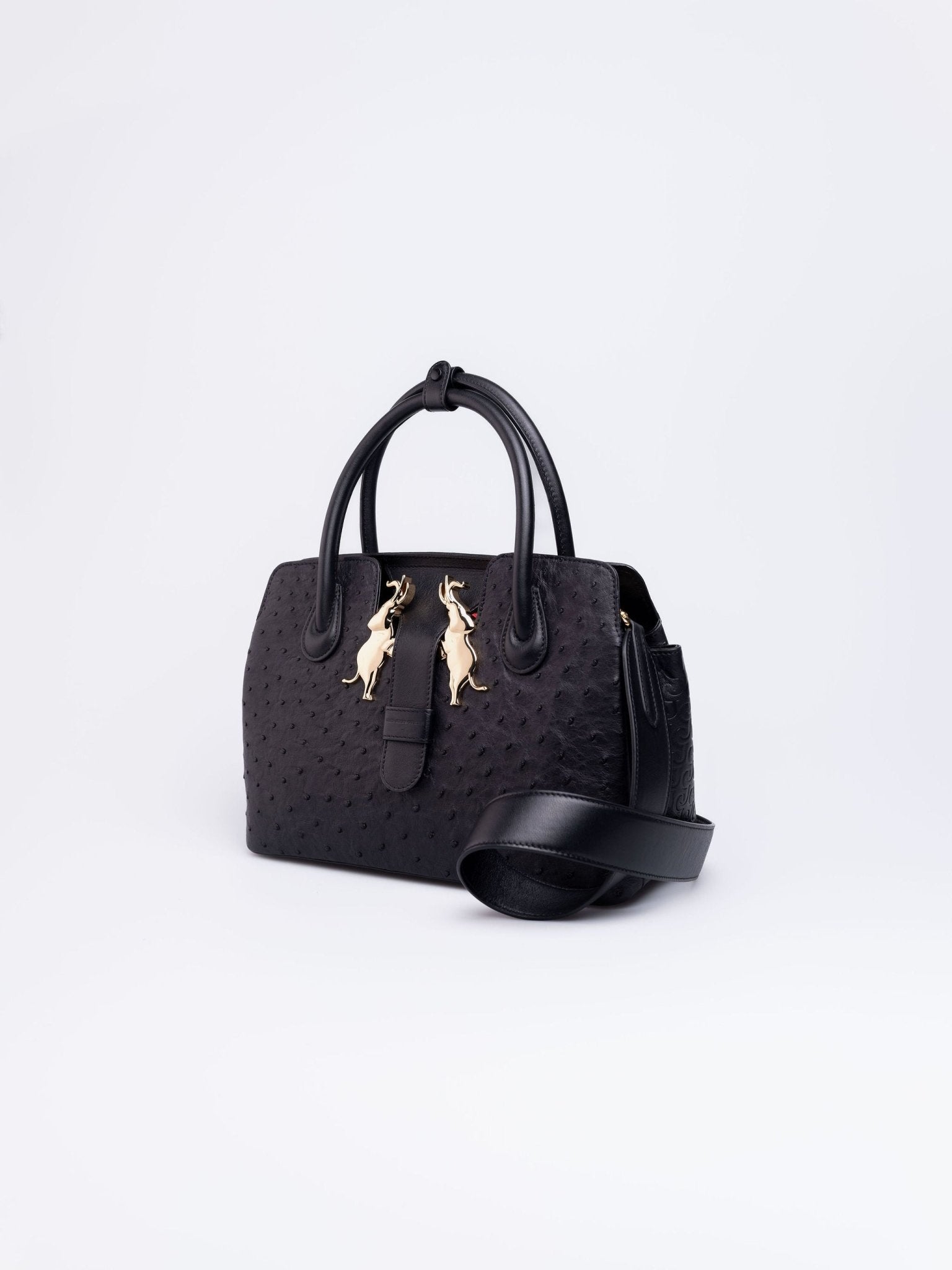 Ndlovu Bag - Black Ostrich - Gert - Johan Coetzee