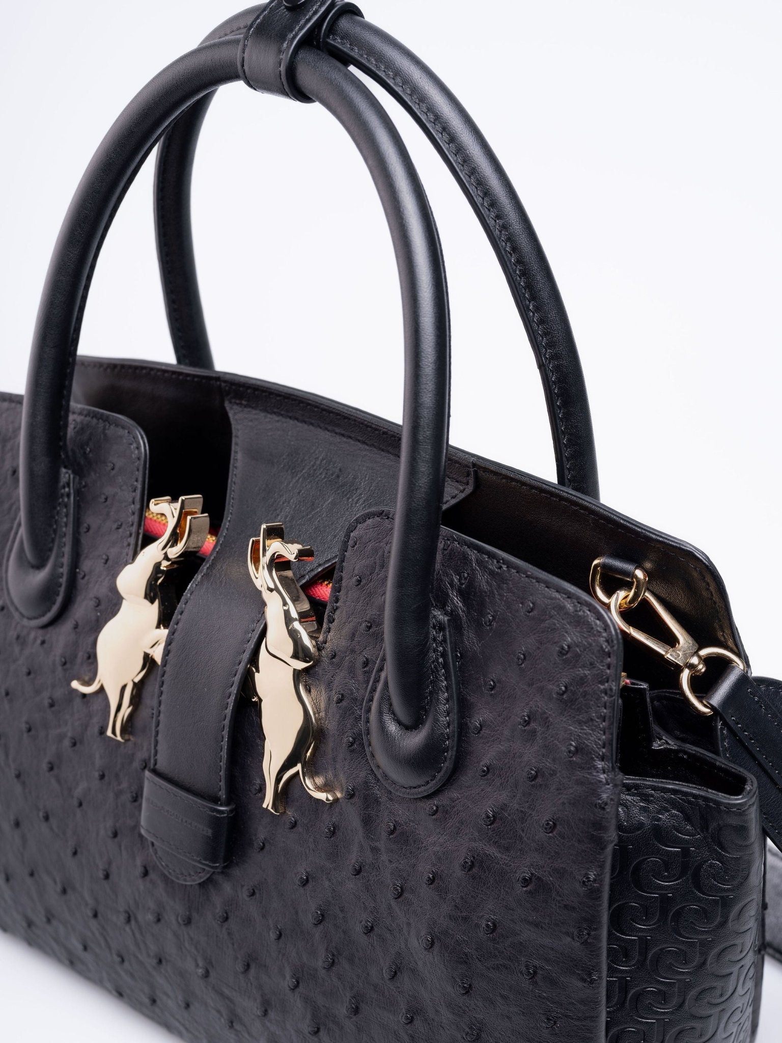 Ndlovu Bag - Black Ostrich - Gert - Johan Coetzee