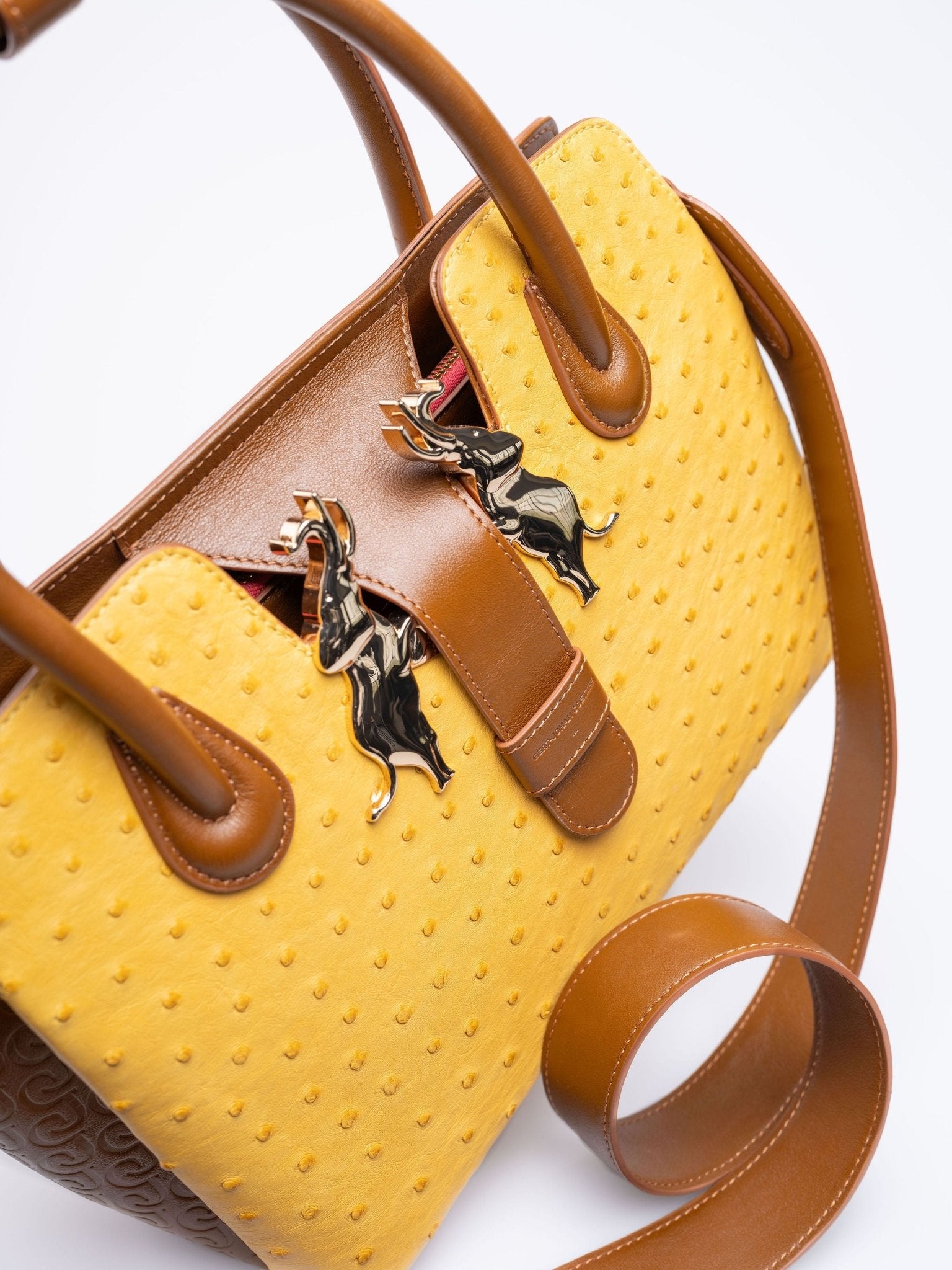 Ndlovu Bag - Yellow Ostrich - Gert - Johan Coetzee