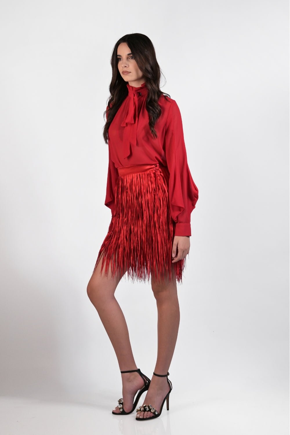Satin "grass" skirt - Short - Gert - Johan Coetzee