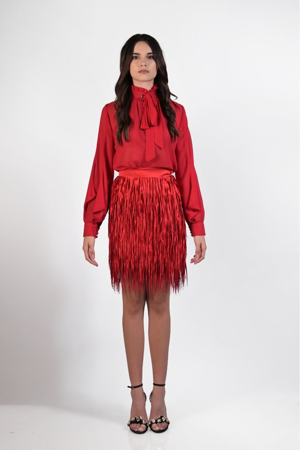 Satin "grass" skirt - Short - Gert - Johan Coetzee