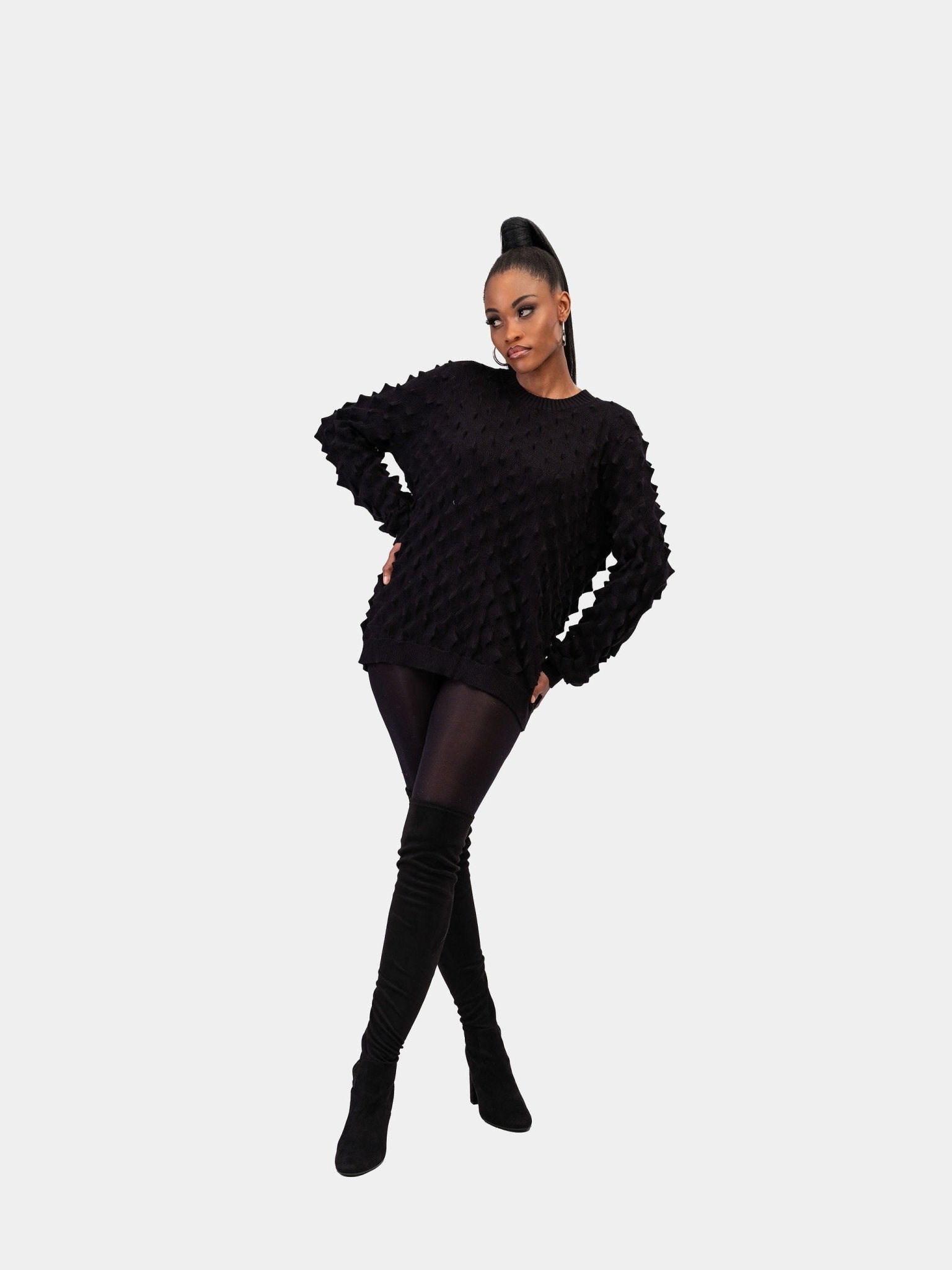 Spiked Sweater - Black - Gert - Johan Coetzee