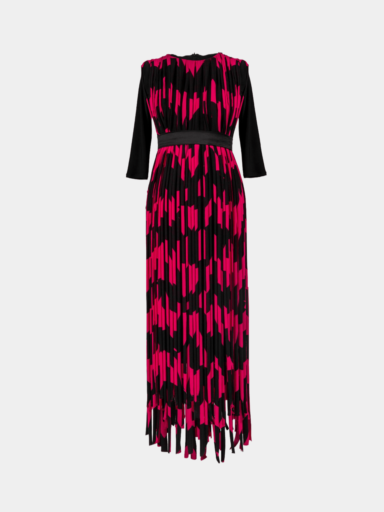 Wave Print Fringe Dress