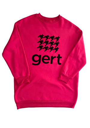 Oversized bright pink Gert Houndstooth Pullover