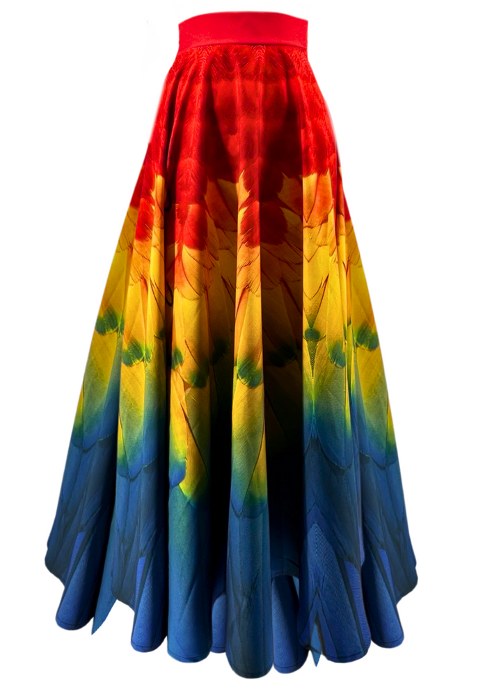 Parrot feather print skirt