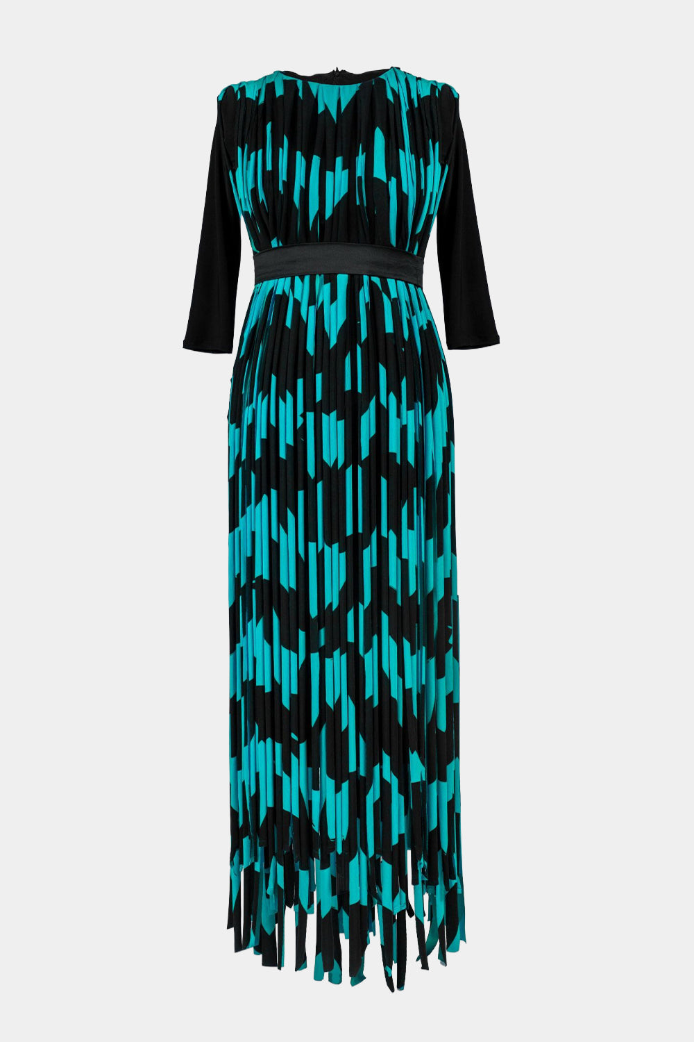 Wave Print Fringe Dress