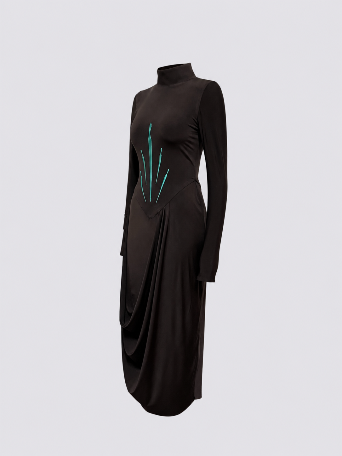 Draped Bodycon Midi Dress