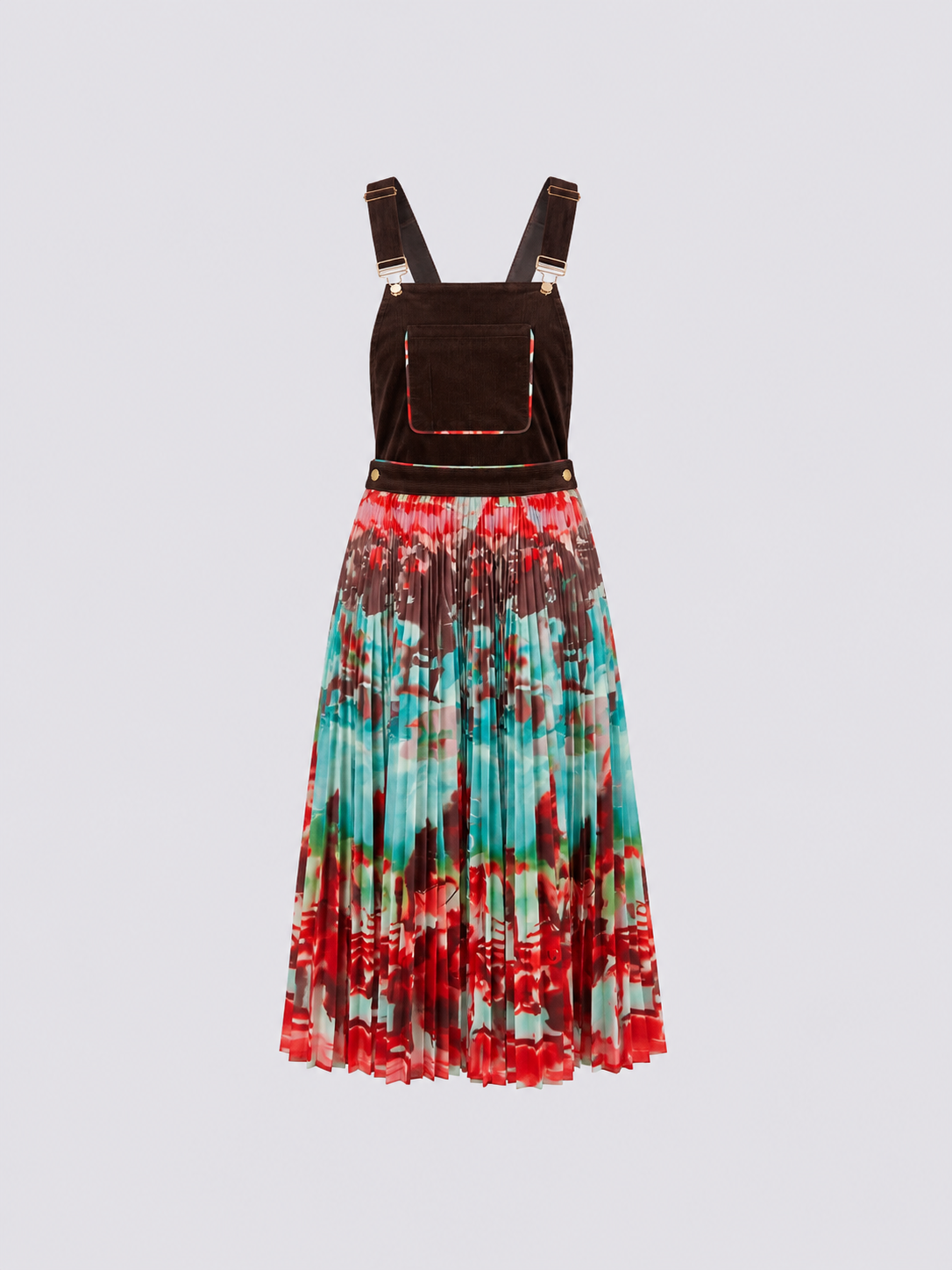 Dungaree Pleated Dress