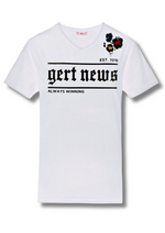 White gert news T-shirt