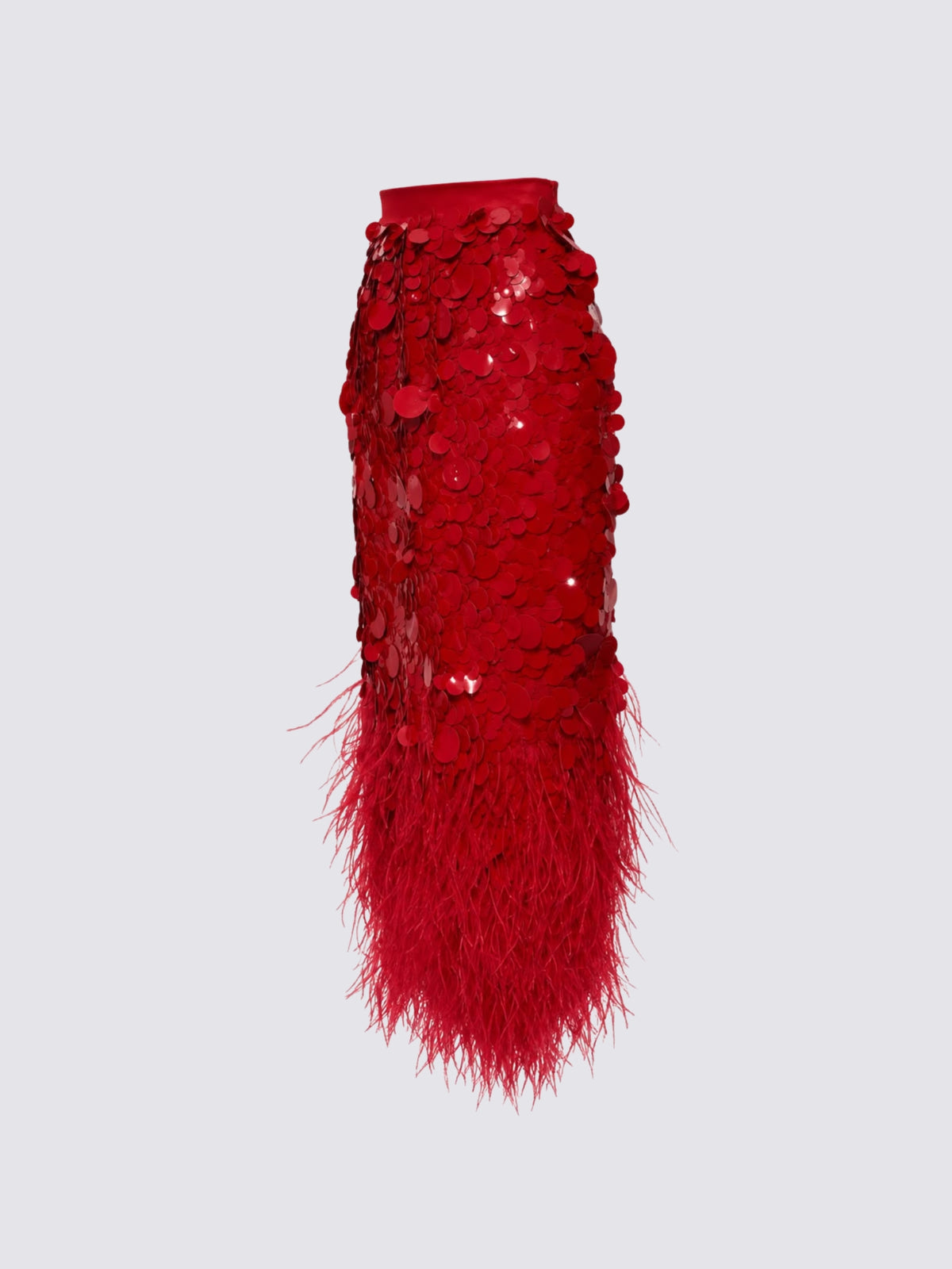 Sequin and Feather Pencil Skirt