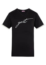 Black & White Gert Pom Pom T-Shirt