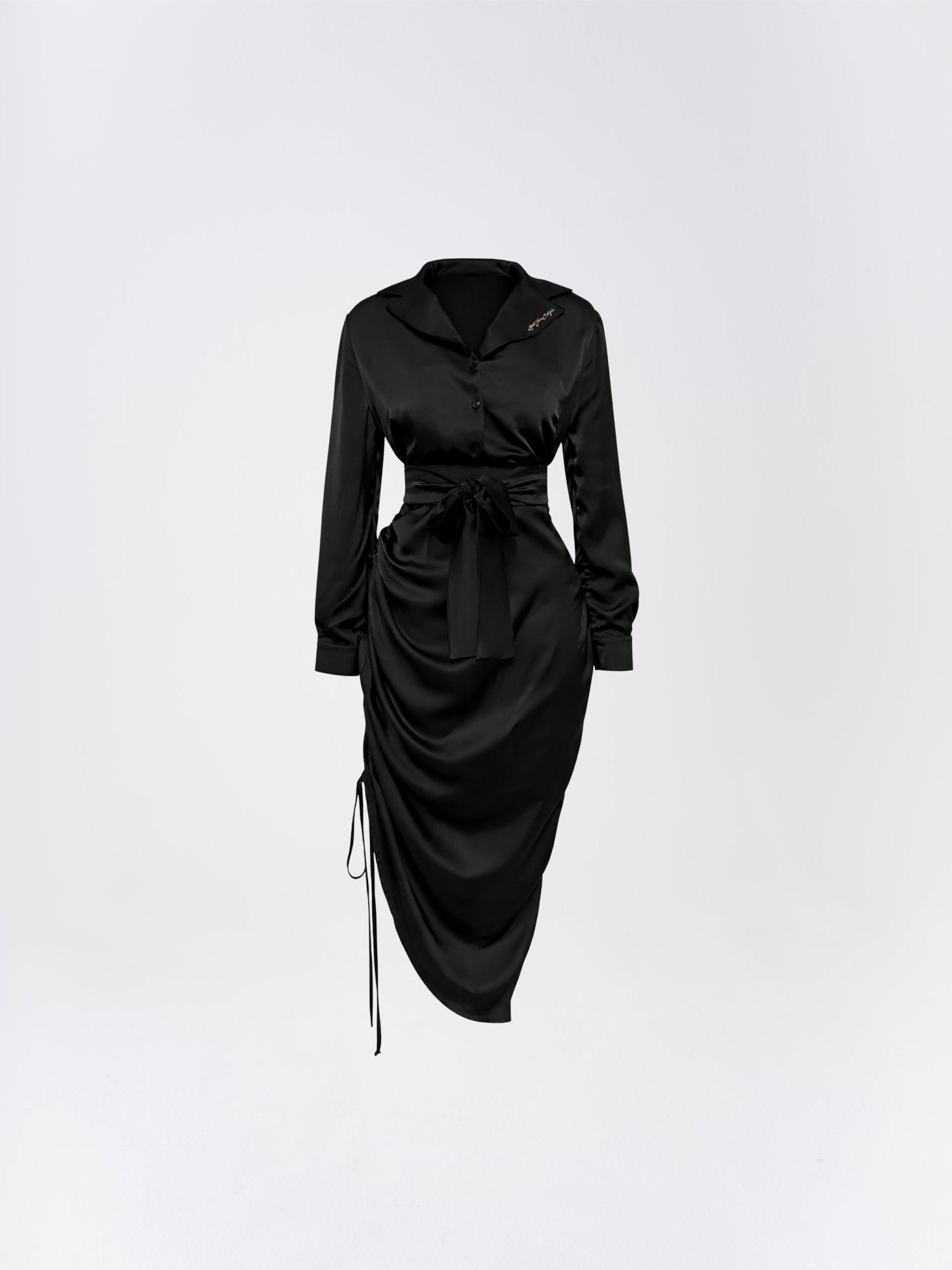 Asymmetrical Ruched Shirt Dress - Gert - Johan Coetzee