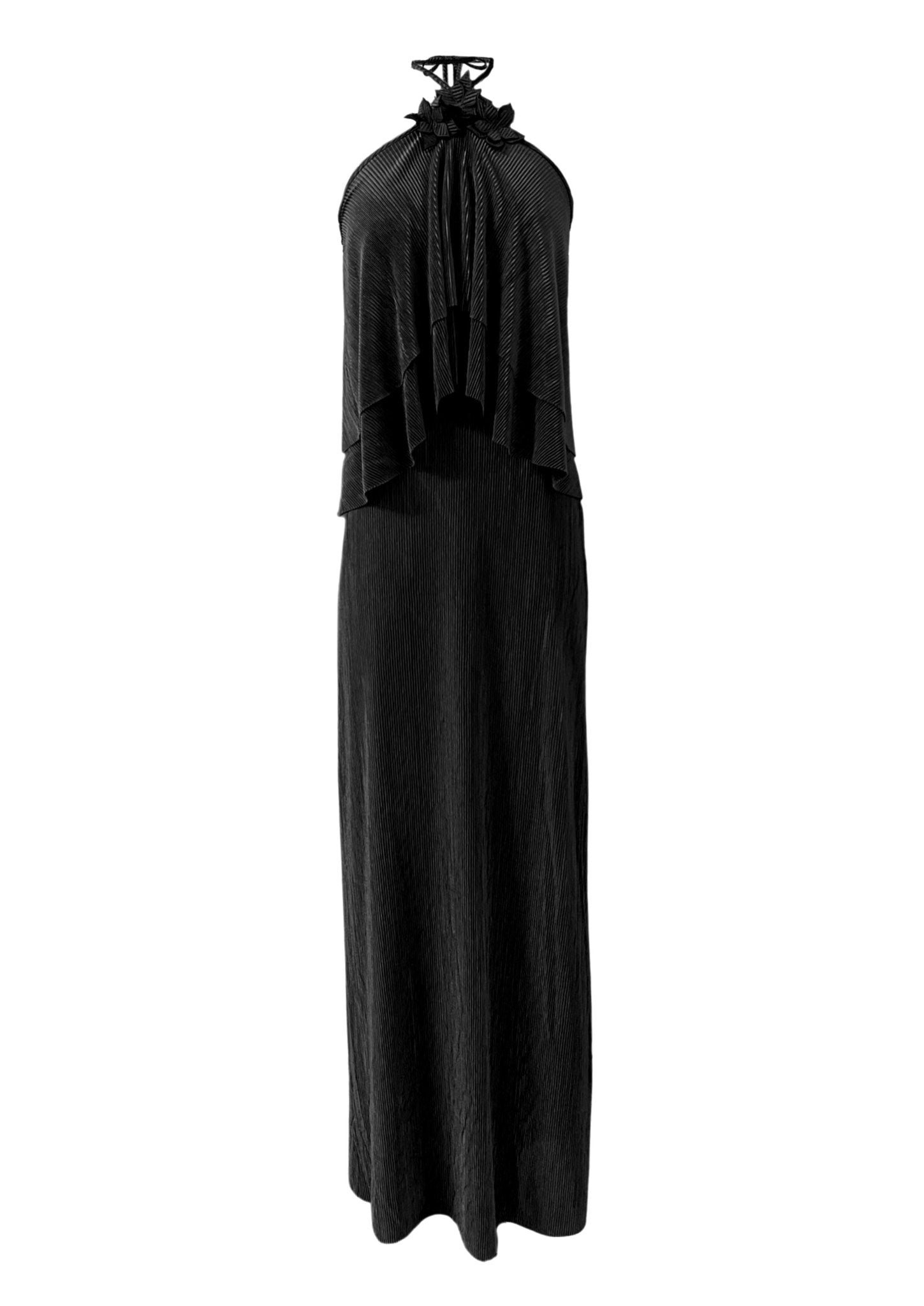 Black Floral Halter Dress - Gert - Johan Coetzee