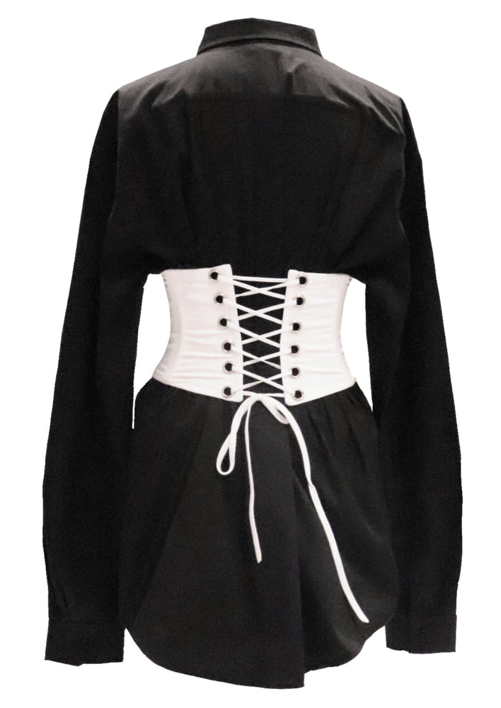 Black Oversized Gert Cotton Shirt (corset sold separately) - Gert - Johan Coetzee