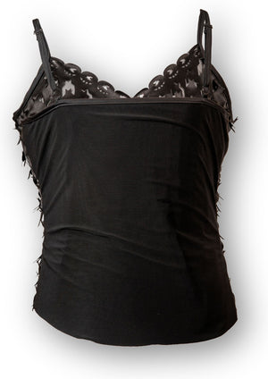 Black satin cut - out camisole - Gert - Johan Coetzee