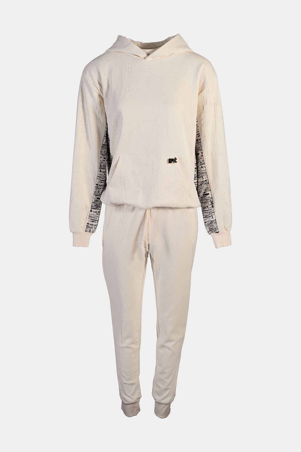Cream Embossed Gert tracksuit with hoodie - Gert - Johan Coetzee