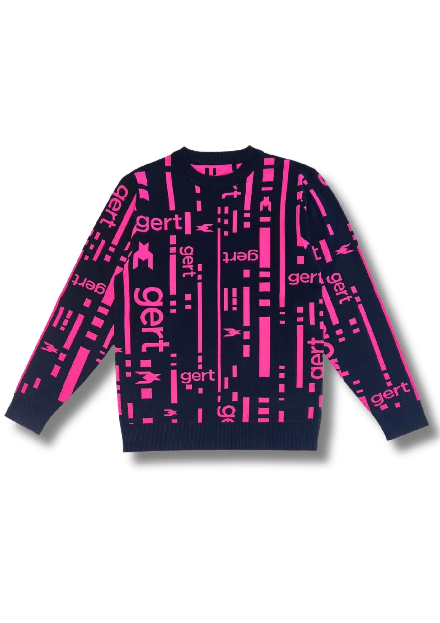 Crew Neck Raspberry & Black Sweater - Gert - Johan Coetzee