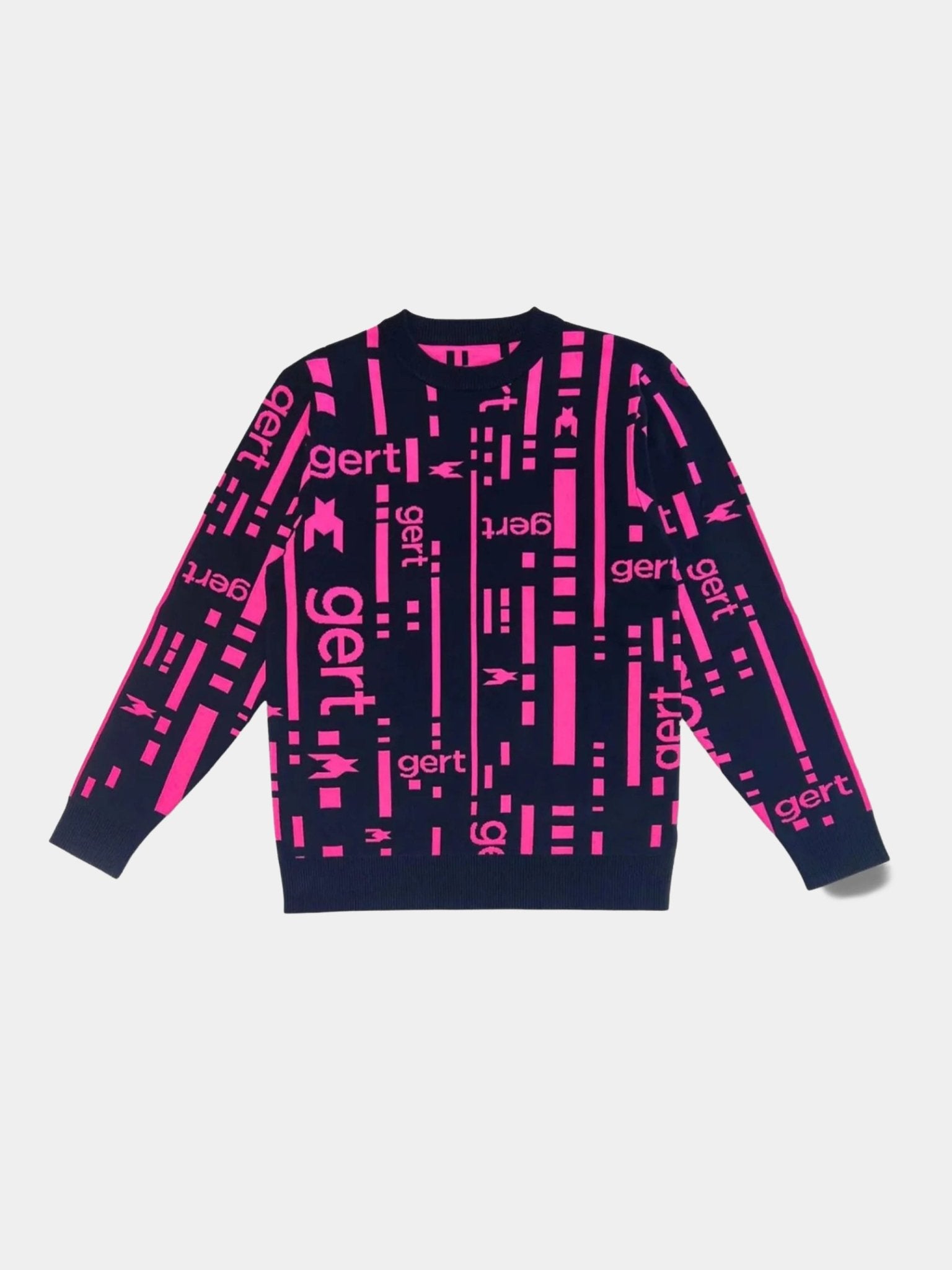 Crew Neck Raspberry & Black Sweater - Gert - Johan Coetzee