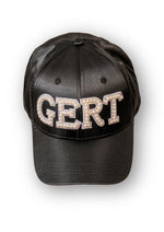 Crystal and pearl gert satin cap