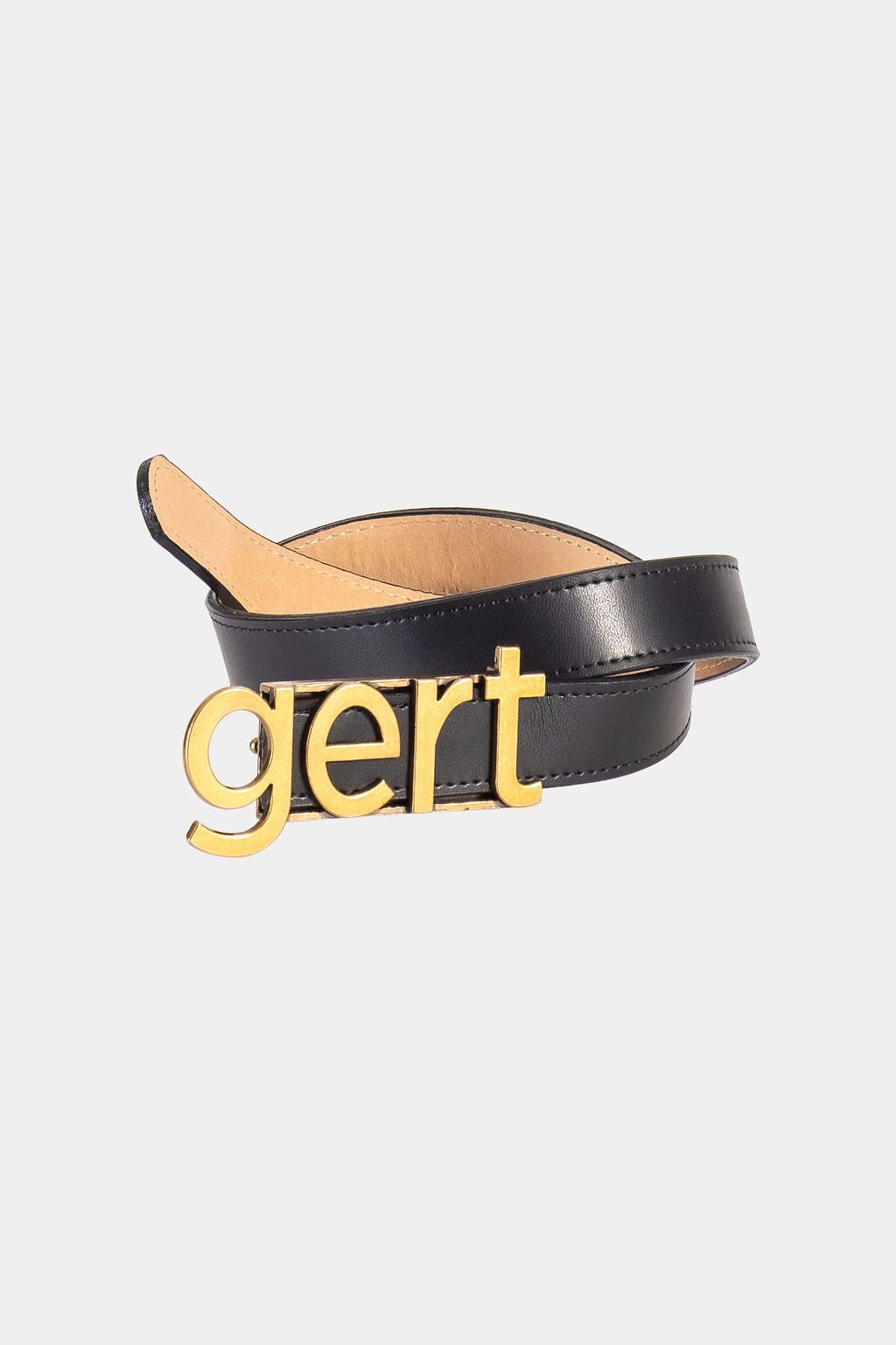 Gert Black Leather Belt - Antique Brass Buckle - Gert - Johan Coetzee