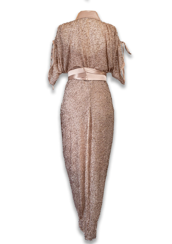 Gert - Johan Coetzee beaded ruched dress - Champagne - Gert - Johan Coetzee