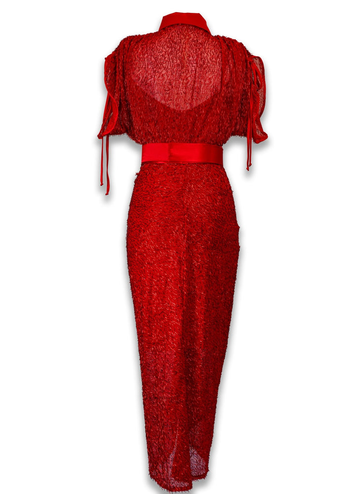 Gert - Johan Coetzee beaded ruched dress - Scarlett - Gert - Johan Coetzee