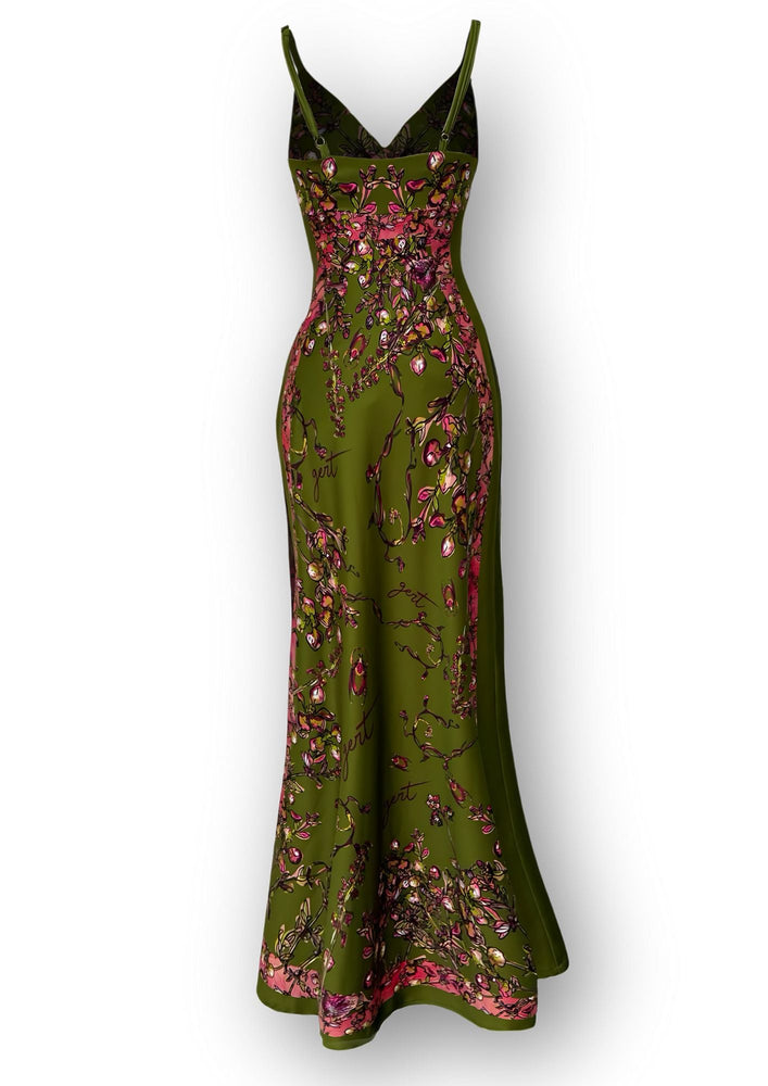 Gert - Johan Coetzee botanical bias cut dress - Gert - Johan Coetzee